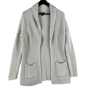 Banana Republic Women's Chunky Knit 100% Cotton Cardigan SZ SM Cream Pockets
